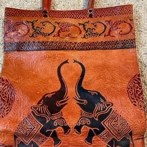 Genuine leather tote  bag